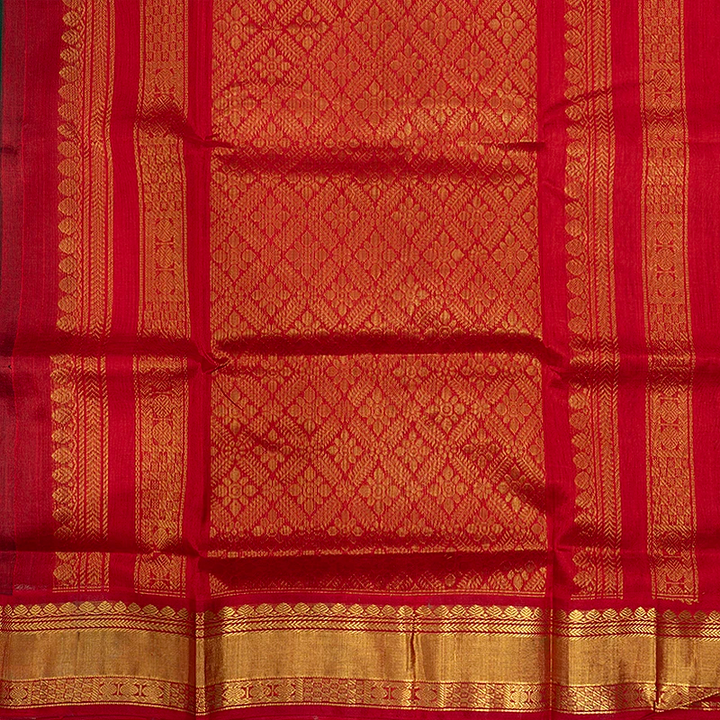 Hayagrivas Bottle Green Pure Silk Cotton Saree SSCBF16D4-7
