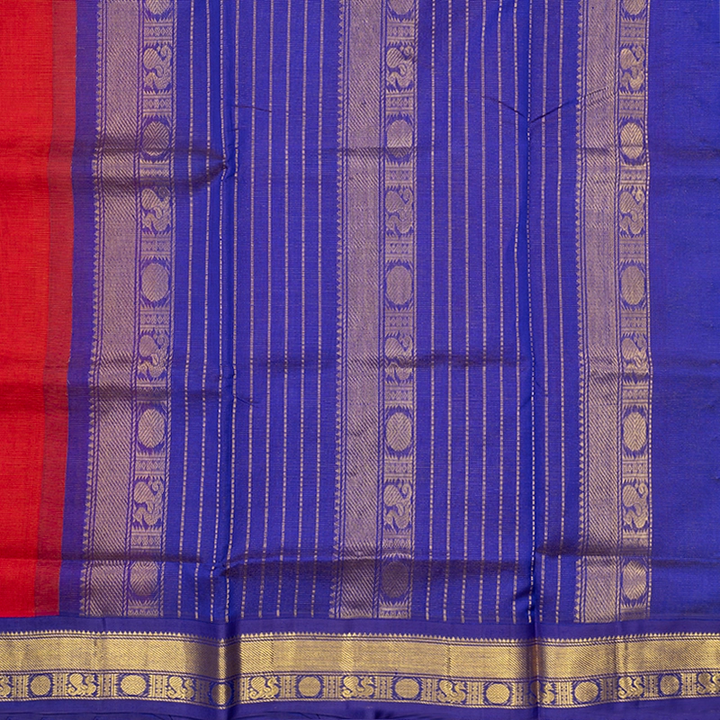 Hayagrivas Red Pure Silk Cotton Saree SSCBF35D1-12