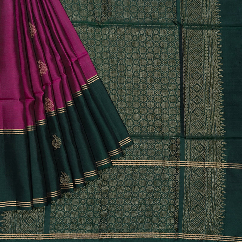 Hayagrivas Magenta Handloom Soft Silk Saree KBF233E1-1