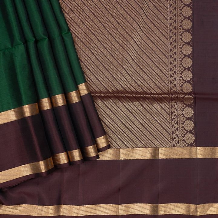 Hayagrivas Bottle Green Handloom Soft Silk Saree KBE2309B1-6