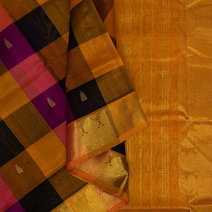 Hayagrivas Multicolour Checks Pure Silk Cotton Saree SSCBF13D7-6