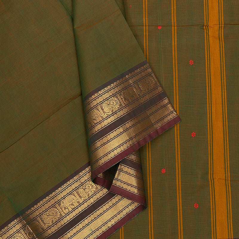 Hayagrivas Sampanga Green Handloom Chettinad Cotton Saree SSKBF86F1-75