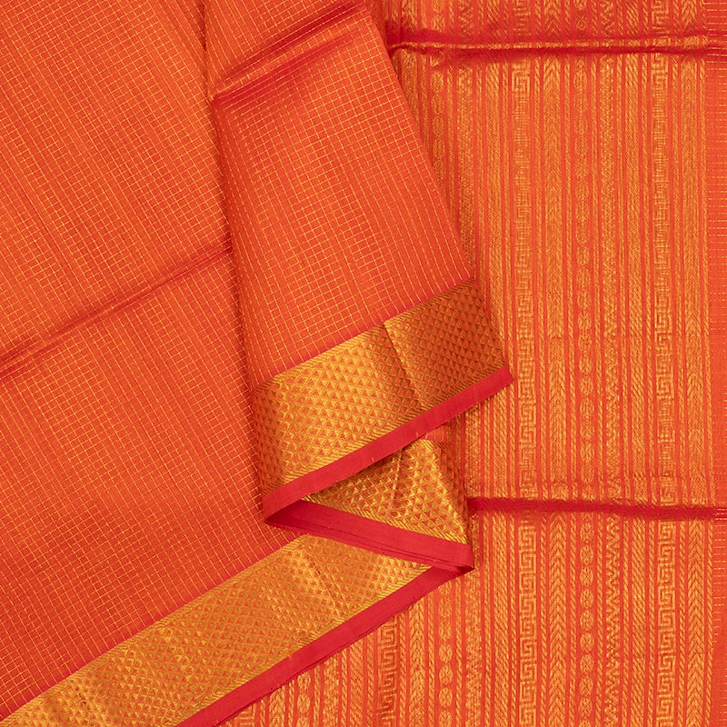 Hayagrivas Orange Kora Silk Cotton Saree SSCBF14D6-33
