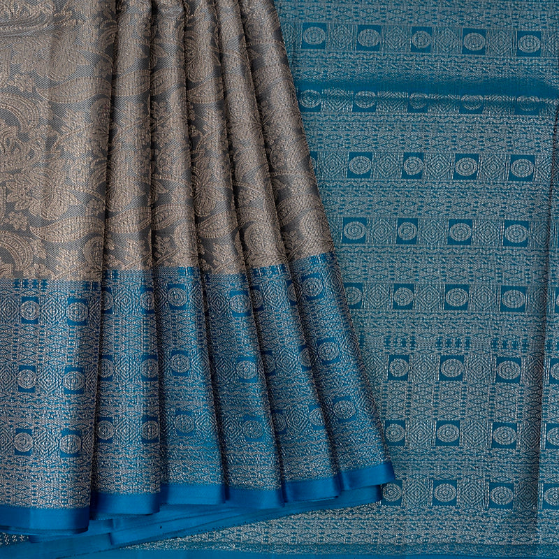 Hayagrivas Silver Grey Handloom Soft Silk Saree HBE1463C1-6