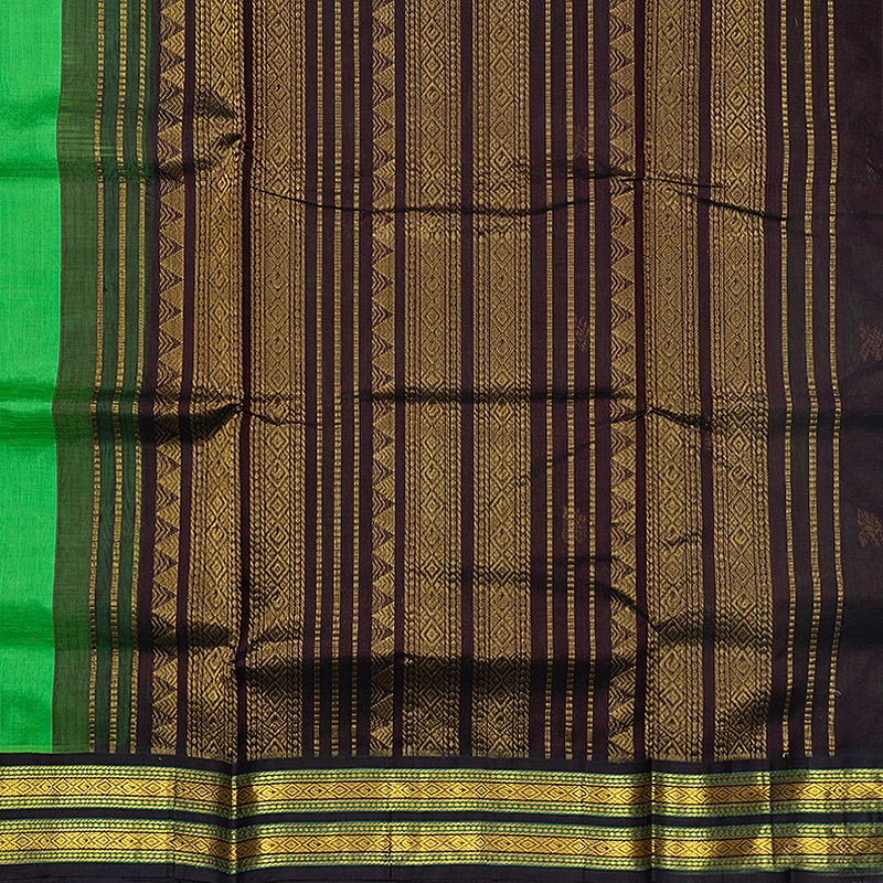 Hayagrivas Parrot Green Pure Silk Cotton Saree SSCBF16D1-11