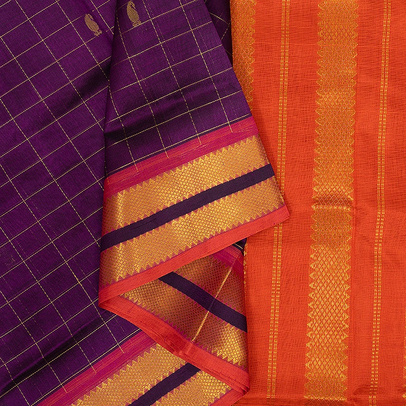 Hayagrivas Purple Pure Silk Cotton Saree SSCBF13D12-2