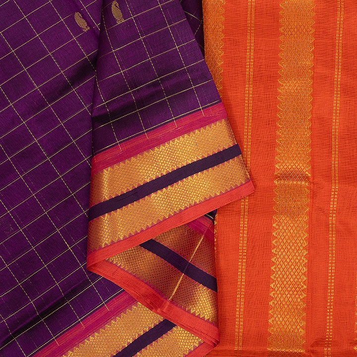 Hayagrivas Purple Pure Silk Cotton Saree SSCBF13D12-2