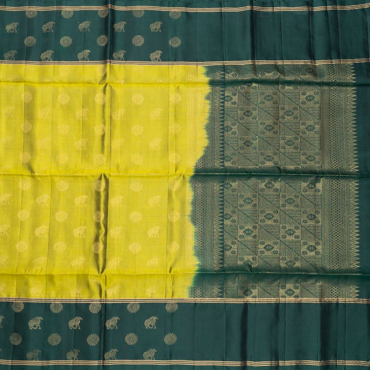 Hayagrivas Lime Green Handloom Soft Silk Saree KBF233E1-6