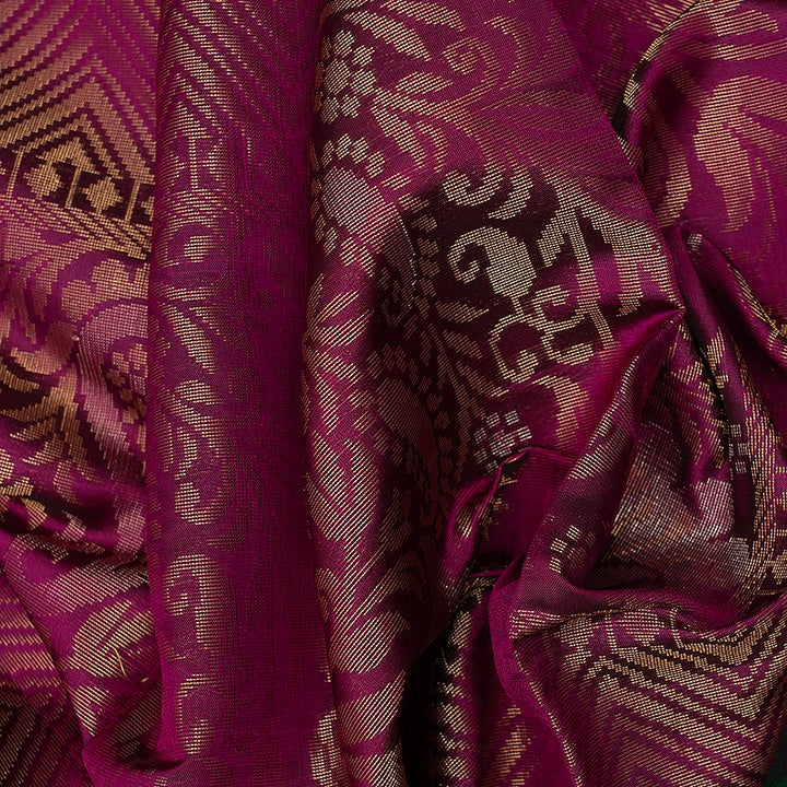 Hayagrivas Dark Green Handloom Soft Silk Saree KBE1118I1-61
