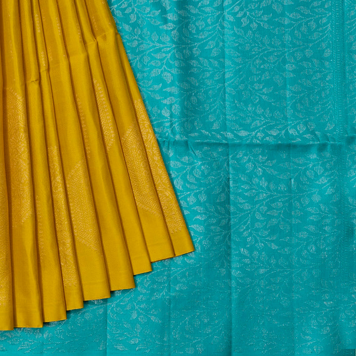Hayagrivas Yellow Handloom Soft Silk Saree KBF534G1-1