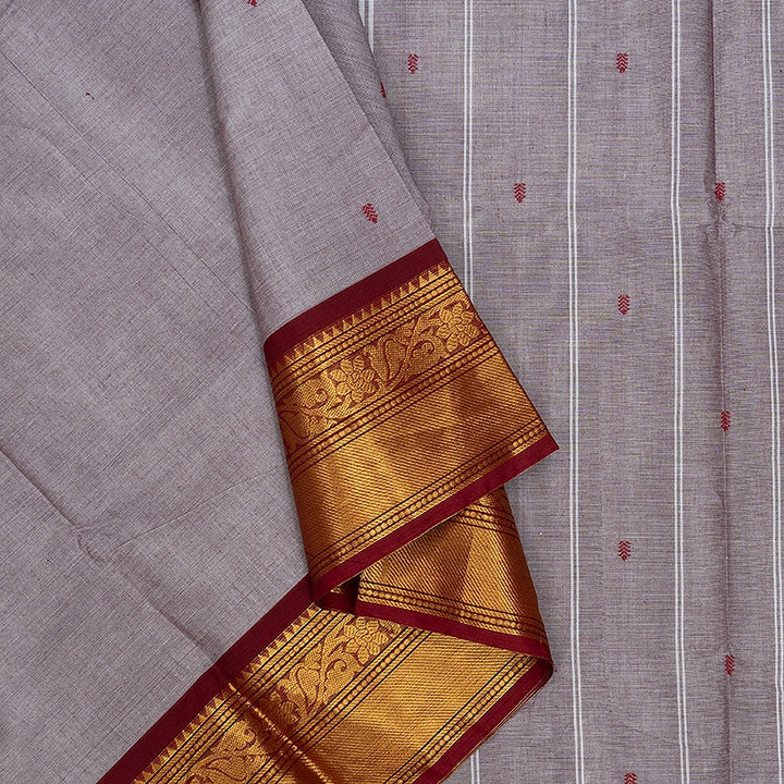 Hayagrivas Grey Handloom Chettinad Cotton Saree SSKBF86F1-101