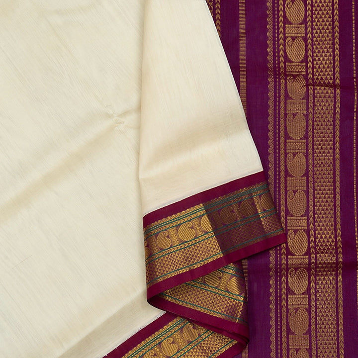 Hayagrivas Cream Pure Silk Cotton Saree SSCBF56E9-22