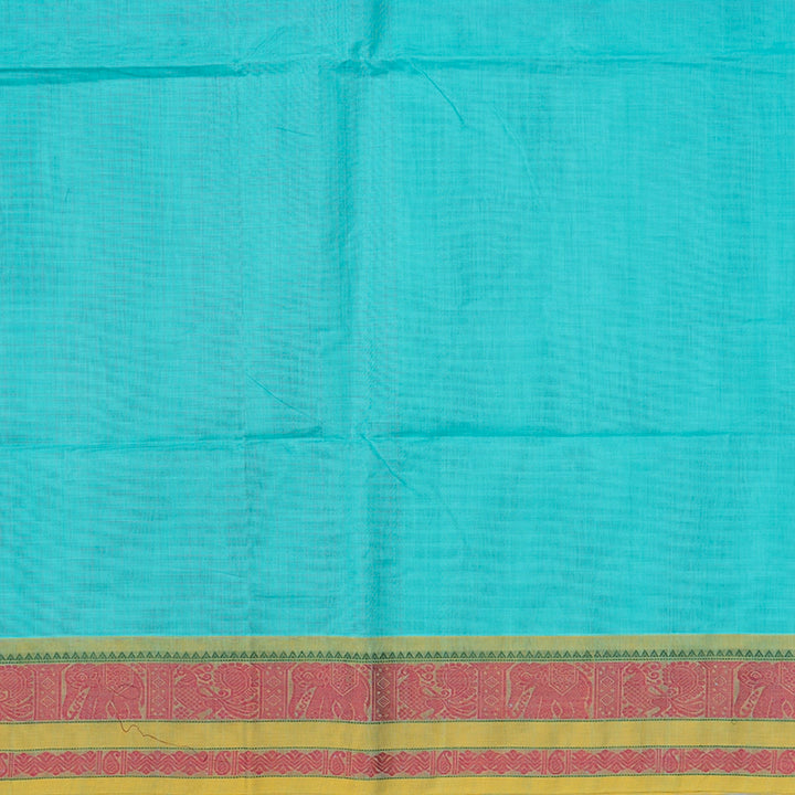 Hayagrivas Sea Blue Handloom Kanchi Cotton Saree SSCBF103F7-5
