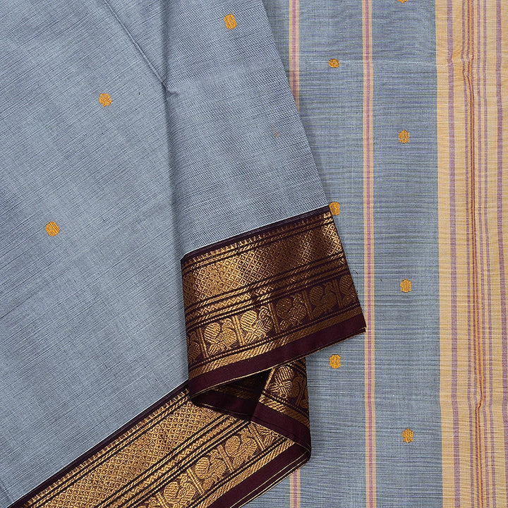 Hayagrivas Grey Handloom Chettinad Cotton Saree SSKBF86F1-59