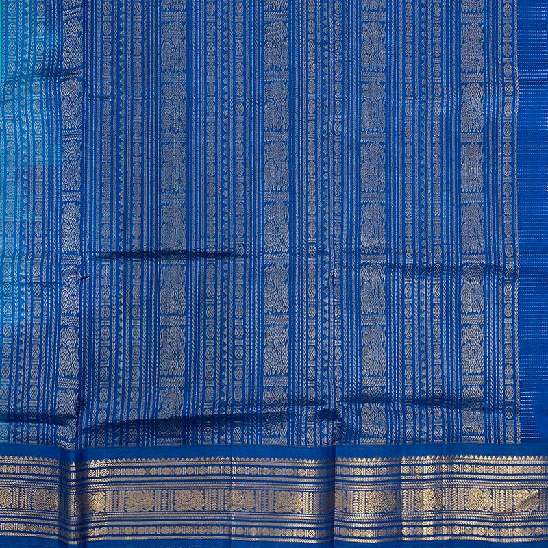 Hayagrivas Sea Blue Pure Silk Cotton Saree SSCBF16D12-1