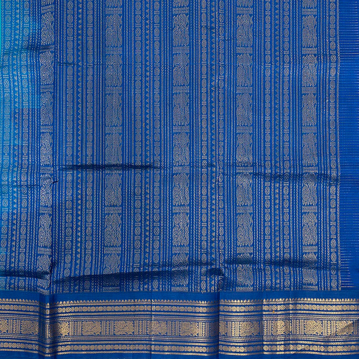Hayagrivas Sea Blue Pure Silk Cotton Saree SSCBF16D12-1