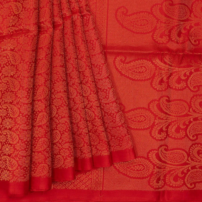 Hayagrivas Red Handloom Soft Silk Saree KBE674G2-18