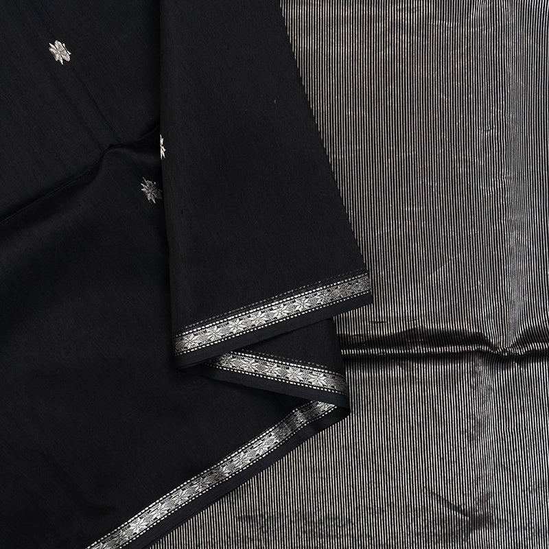 Hayagrivas Black Kora Silk Cotton Saree KSBE125C3-4