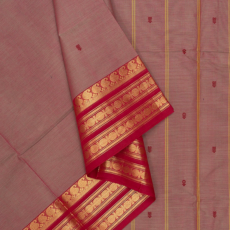 Hayagrivas Greyish Pink Handloom Chettinad Cotton Saree SSKBF86F1-2