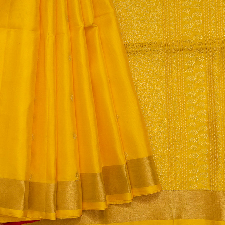 Hayagrivas Yellow Handloom Soft Silk Saree KBE234D1-11
