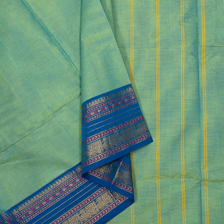 Hayagrivas Yellowish-Green Handloom Chettinad Cotton Saree SSKBF87F1-24