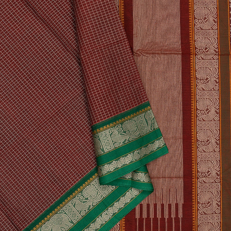 Hayagrivas Brown Handloom Kanchi Cotton Saree SSCBF103F7-3
