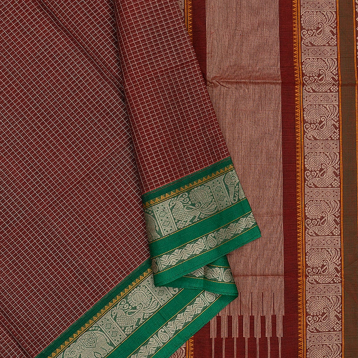 Hayagrivas Brown Handloom Kanchi Cotton Saree SSCBF103F7-3