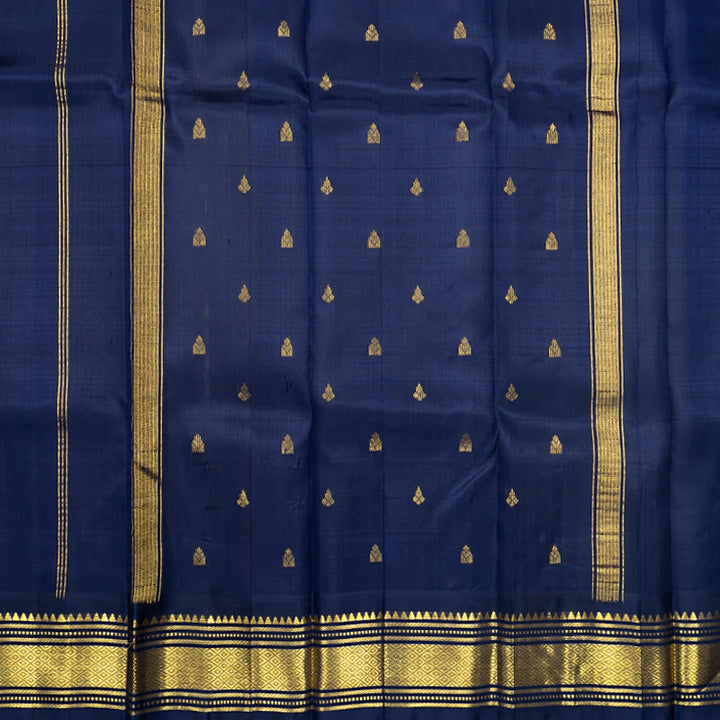 Hayagrivas Beige Pure One-sided Border Kanjivaram Silk Saree KBF514F2-7