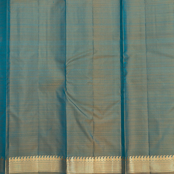 Hayagrivas Handloom Sky Blue Kanjivaram Silk Saree with Beige Border KBF582G2-6