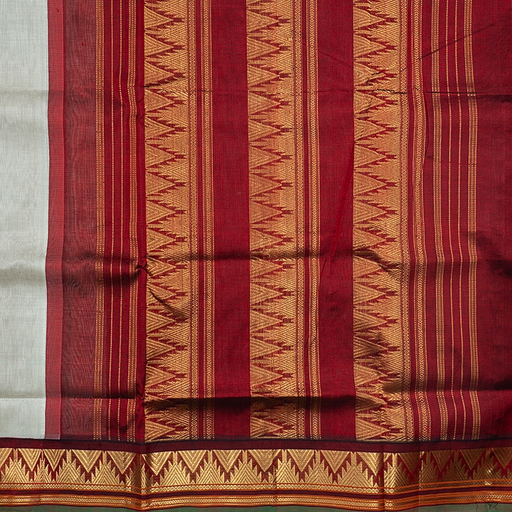 Hayagrivas Light Grey Pure Silk Cotton Saree SSCBF34D1-46