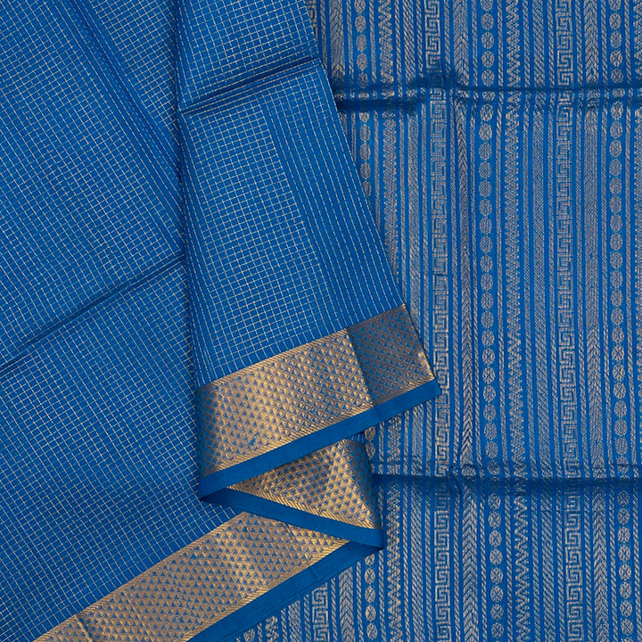 Hayagrivas Ananda Blue Kora Silk Cotton Saree SSCBF14D6-42