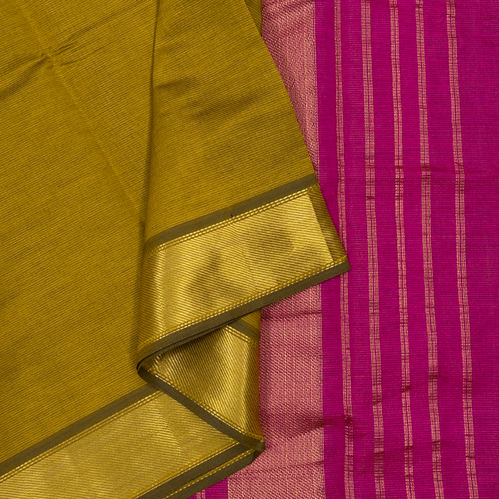 Hayagrivas Mehandi Green Pure Silk Cotton Saree SSCBF64E2-1