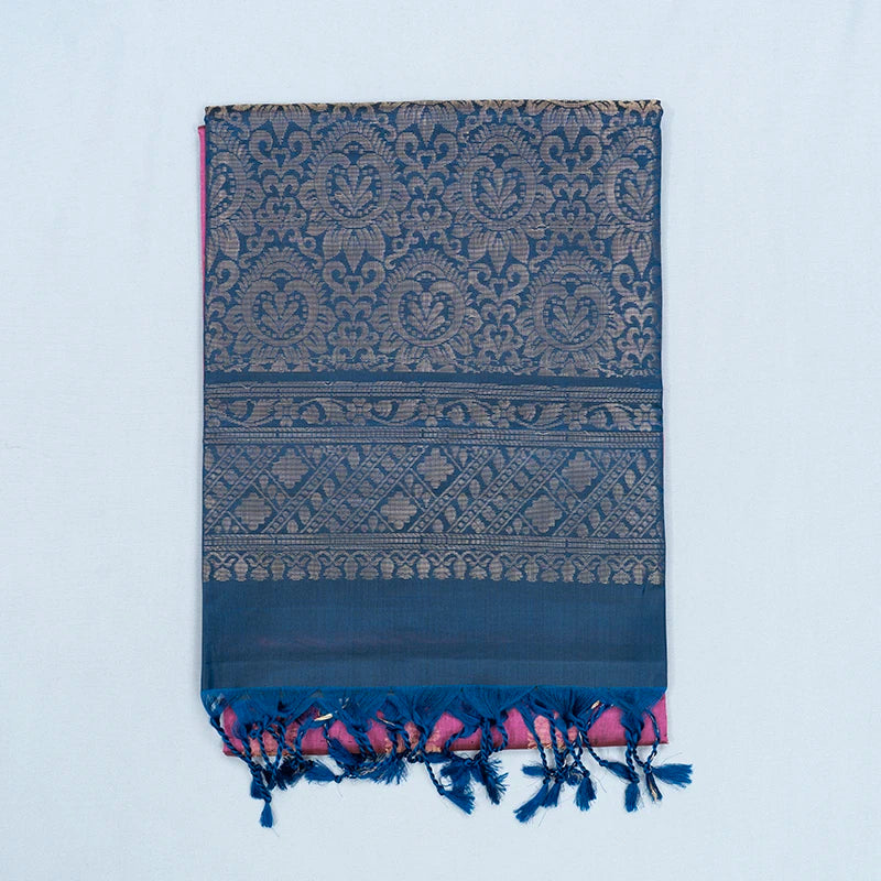 Hayagrivas Pink Handloom Soft Silk Saree KBF232E2-9