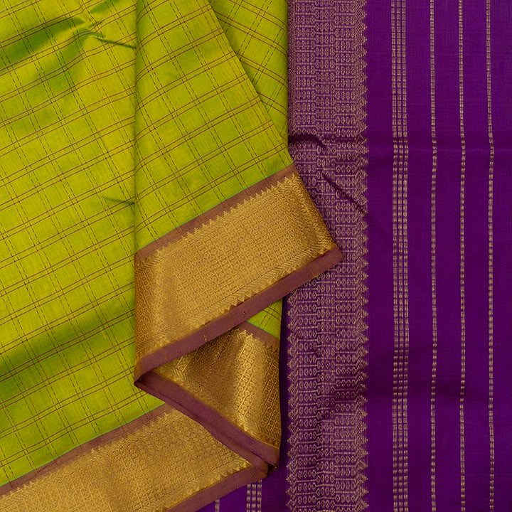 Hayagrivas Fluorescent Green Pure Silk Cotton Saree SSCBF53E9-2