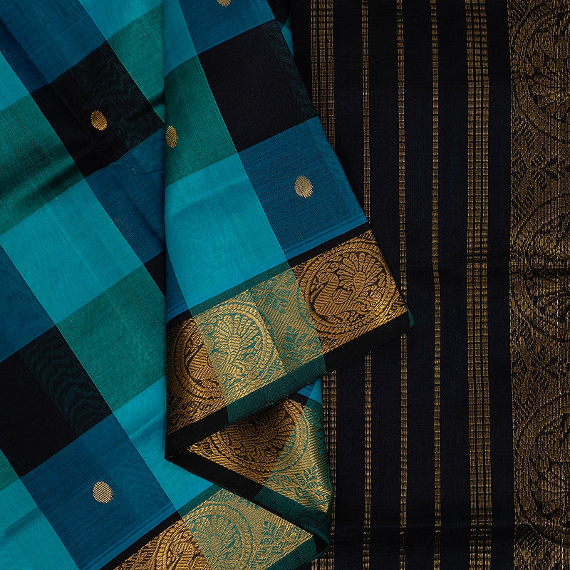 Hayagrivas Multicolour Checks Pure Silk Cotton Saree SSCBF53E5-10