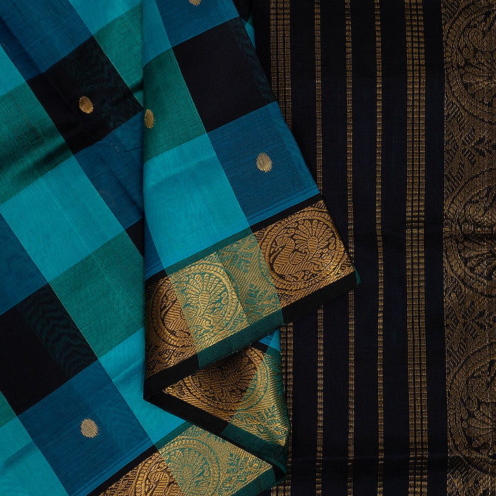 Hayagrivas Multicolour Checks Pure Silk Cotton Saree SSCBF53E5-10