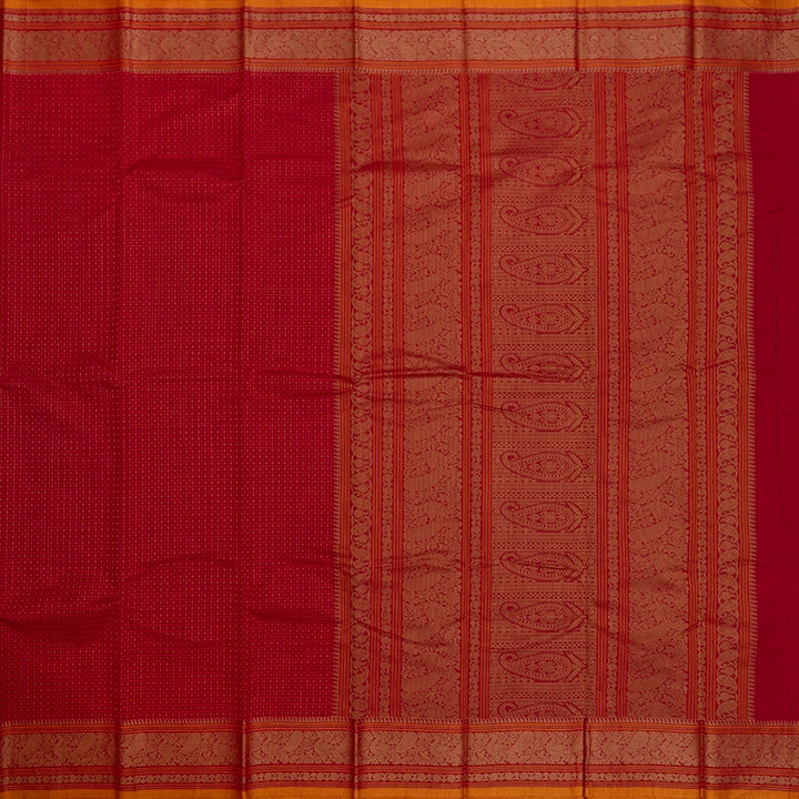 Hayagrivas Red Handloom Kanchi Cotton Saree SSCBF66E4-13