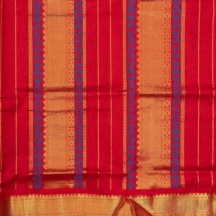 Hayagrivas Navy Blue Pure Printed Silk Cotton Saree HBF195E3-7