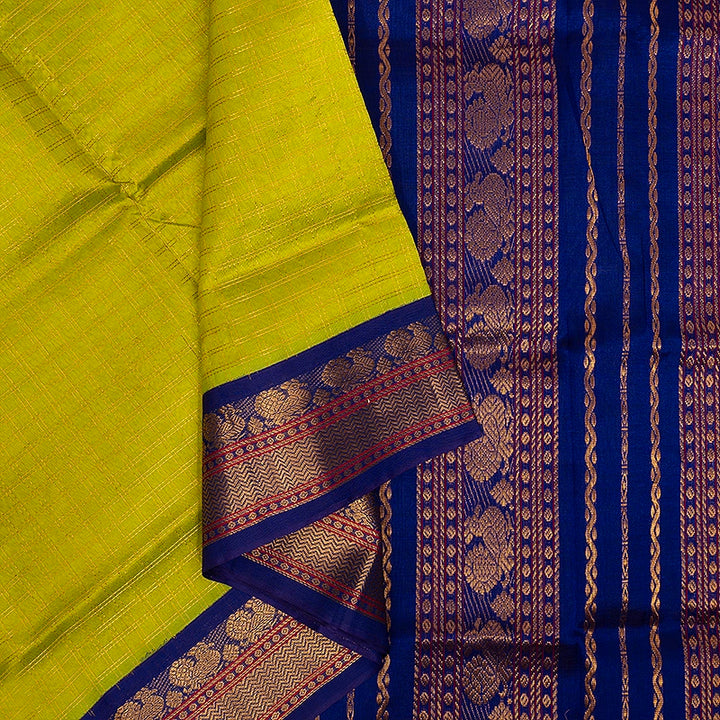 Hayagrivas Fluorescent Green Pure Silk Cotton Saree SSCBF56E5-1