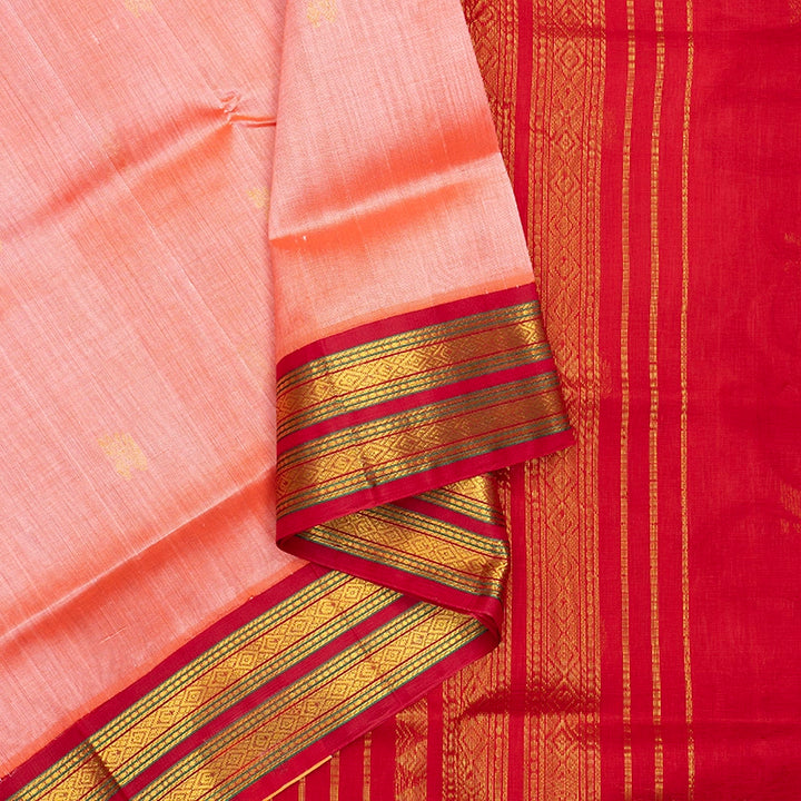 Hayagrivas Peach Pink Pure Silk Cotton Saree SSCBF34D4-24