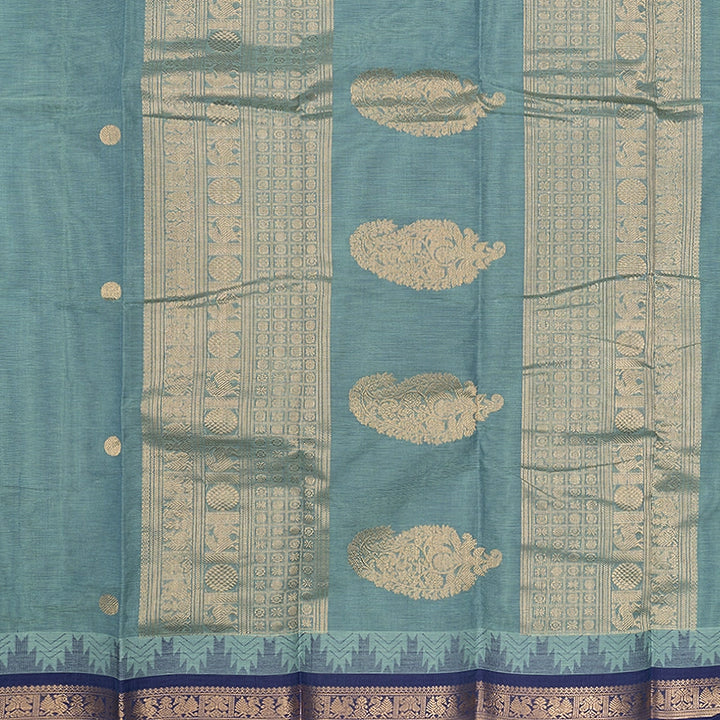 Hayagrivas Powder Green Handloom Kanchi Cotton Saree SSCBF66E4-16