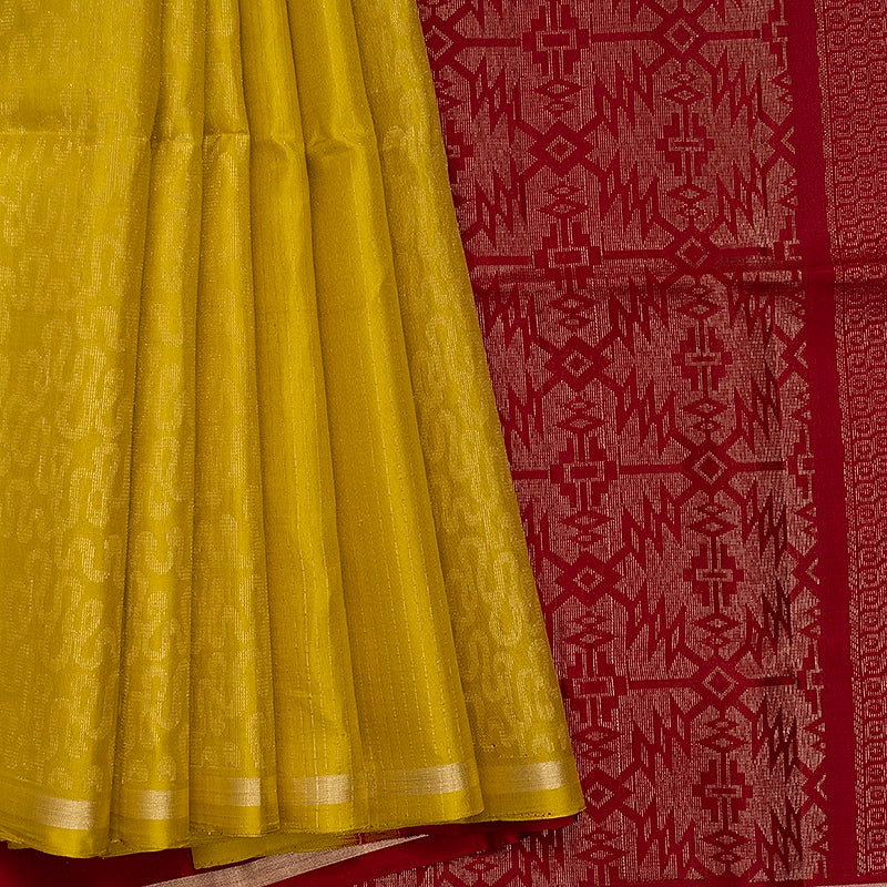 Hayagrivas Lemon Yellow Handloom Soft Silk Saree KSBE20I3-4