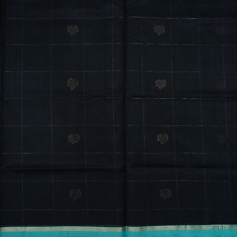 Hayagrivas Black Pure Silk Cotton Saree SSCBF44D1-7