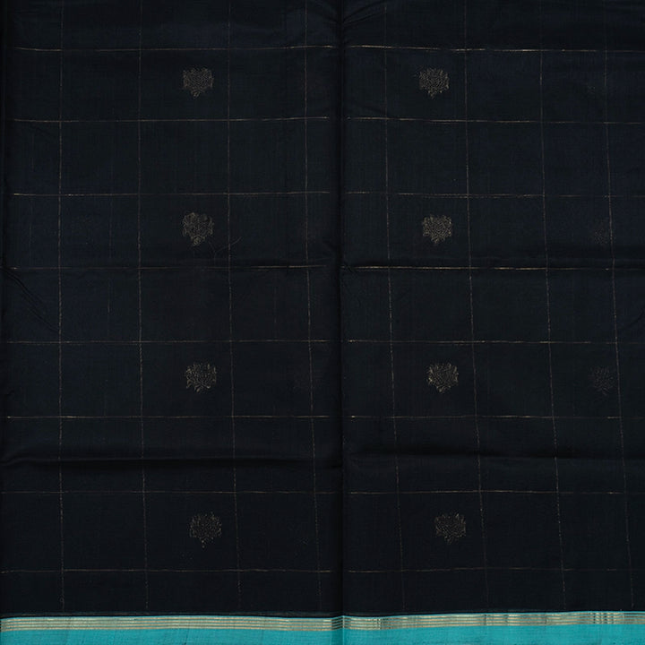 Hayagrivas Black Pure Silk Cotton Saree SSCBF44D1-7