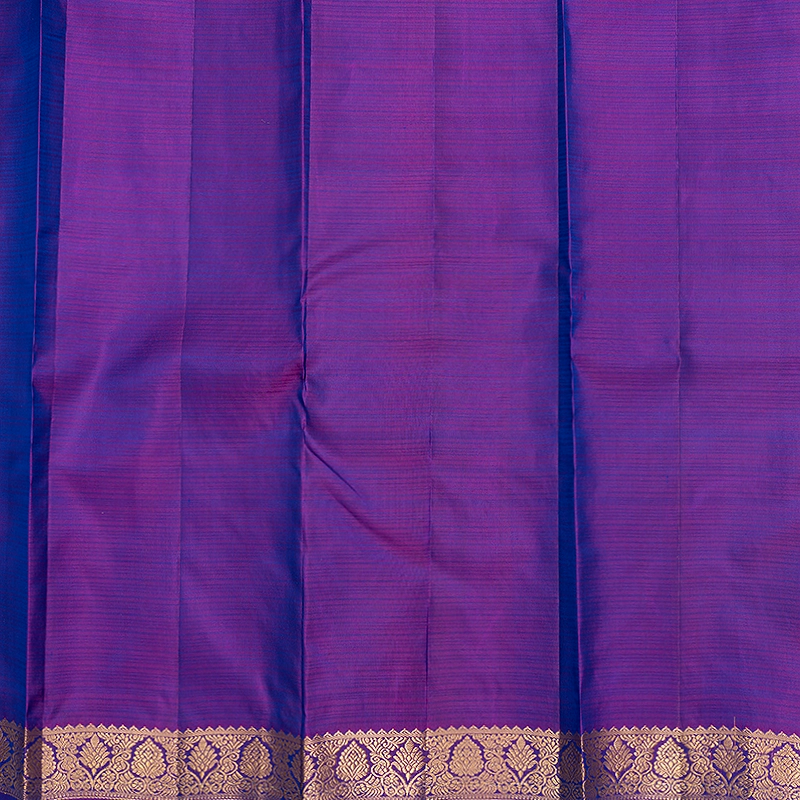 Hayagrivas Handloom MS Blue Kanjivaram Silk Saree with Purple Border KBF582G2-7
