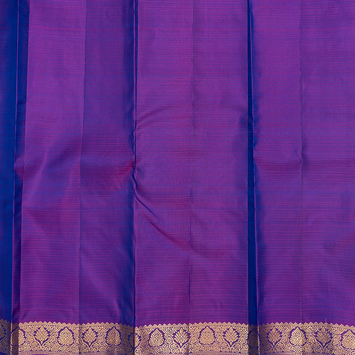 Hayagrivas Handloom MS Blue Kanjivaram Silk Saree with Purple Border KBF582G2-7