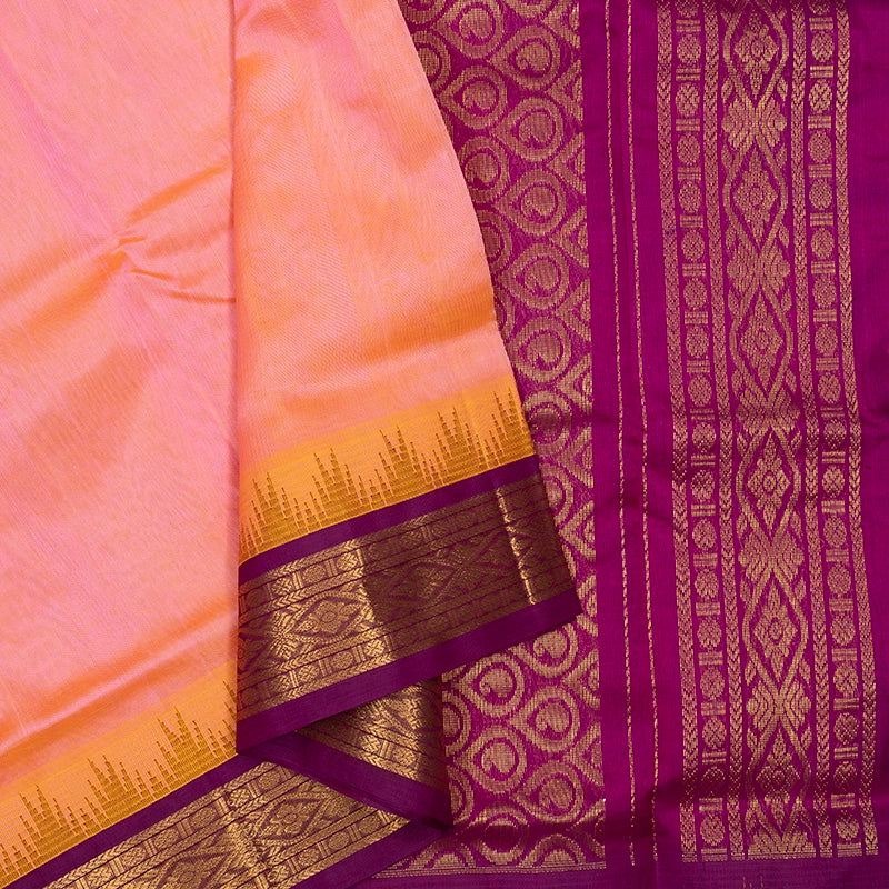 Hayagrivas Peach Pink Pure Silk Cotton Saree SSCBF34D3-25