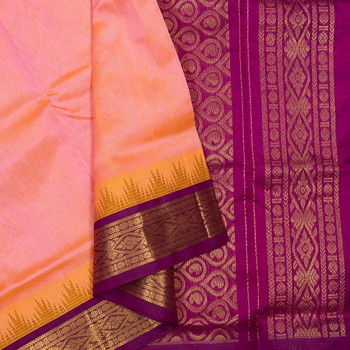 Hayagrivas Peach Pink Pure Silk Cotton Saree SSCBF34D3-25