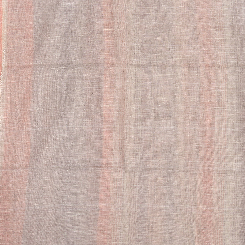 Hayagrivas Lilac & Peach Pink Stripes Handloom Linen Saree KBE2531C4-1