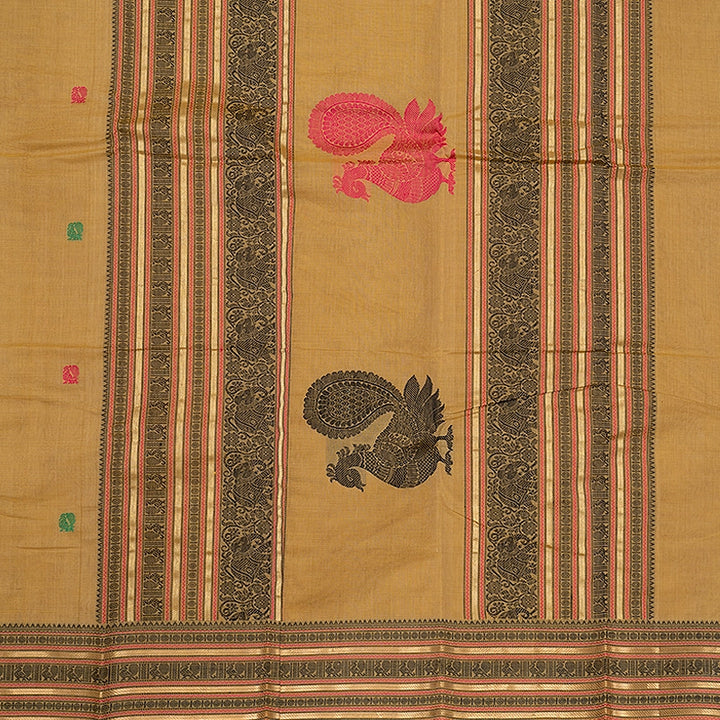 Hayagrivas Sandal Handloom Kanchi Cotton Saree SSCBF66E4-3